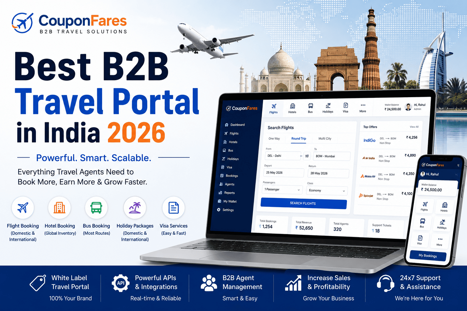 Best B2B Travel Portal in India 2026 | Free White Label Travel Portal – CouponFares